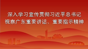 深入学习宣传贯彻习近平总书记视察广东重要讲话、重要指示精神